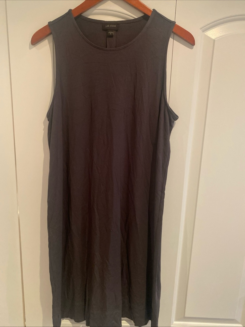 J.Jill wearever Collection Charcoal Gray Sleeveless Shift Tank Dress